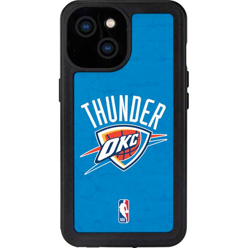 NBA OKC Thunder Distressed iPhone 15 Waterproof Case